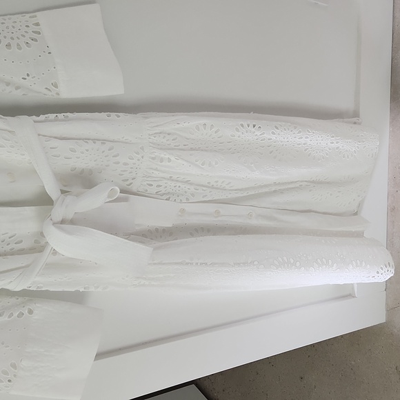 Zara Eyelet White Dress NWT - Picture 4 of 9